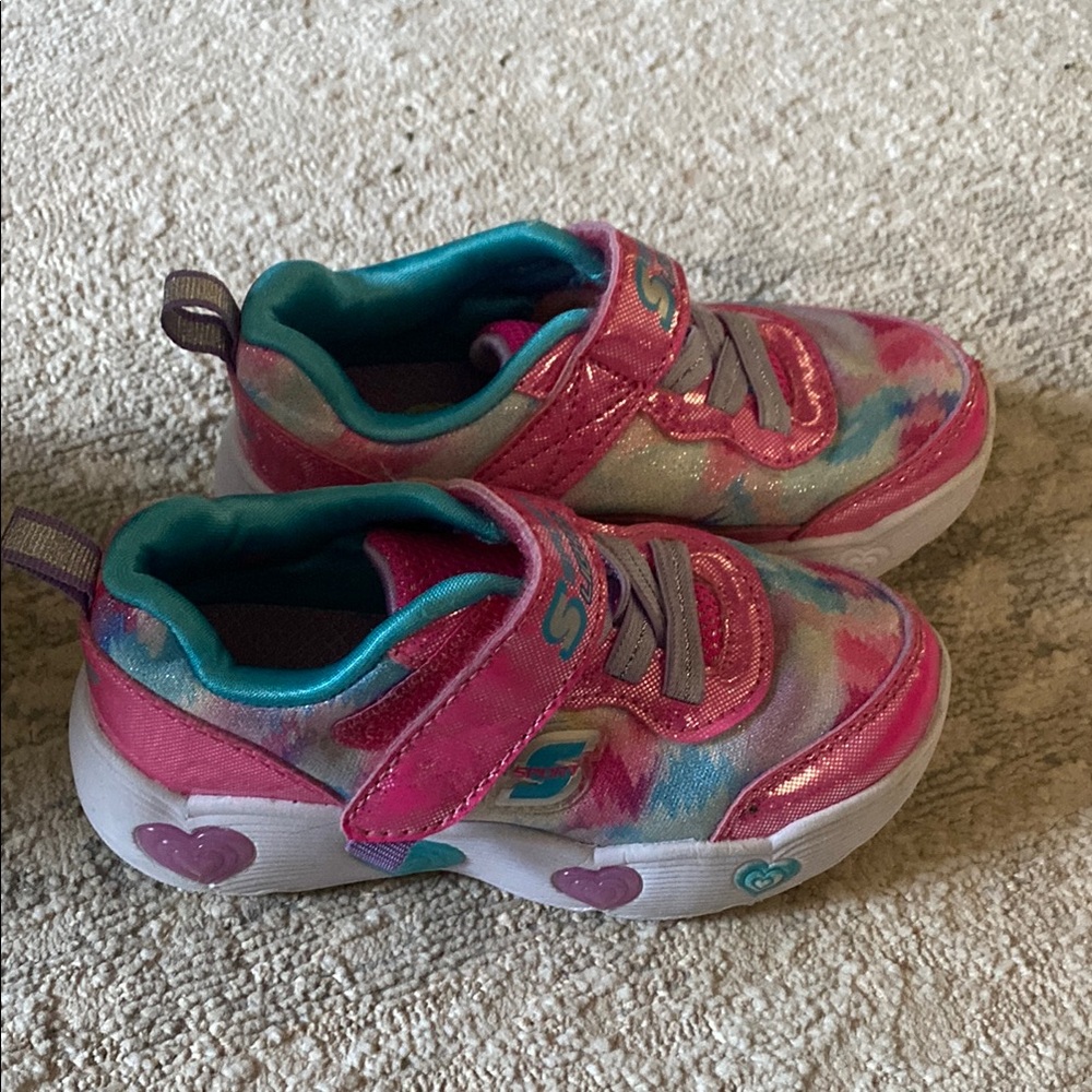 Skechers Pink Tie-Dye Kids Shoes